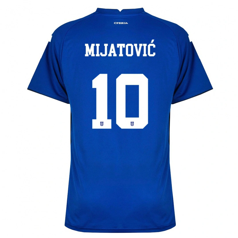 Danxen Dámské Srbsko Jovan Mijatovic #10 Námořnická Červená Domů Hráčské Dresy 26-28 Dres
