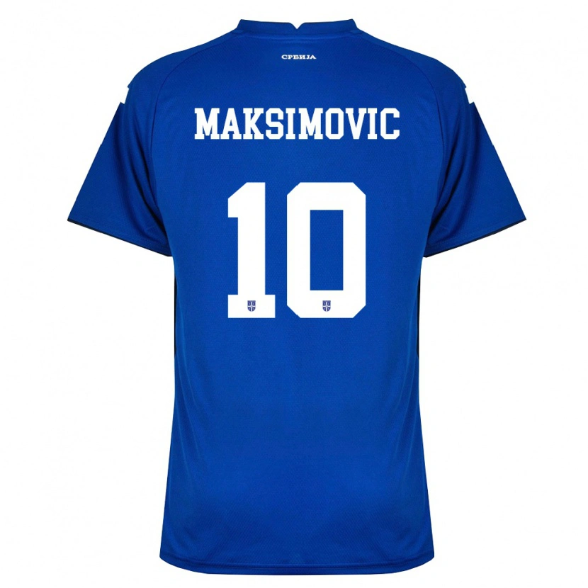 Danxen Dámské Srbsko Andrija Maksimovic #10 Námořnická Červená Domů Hráčské Dresy 26-28 Dres