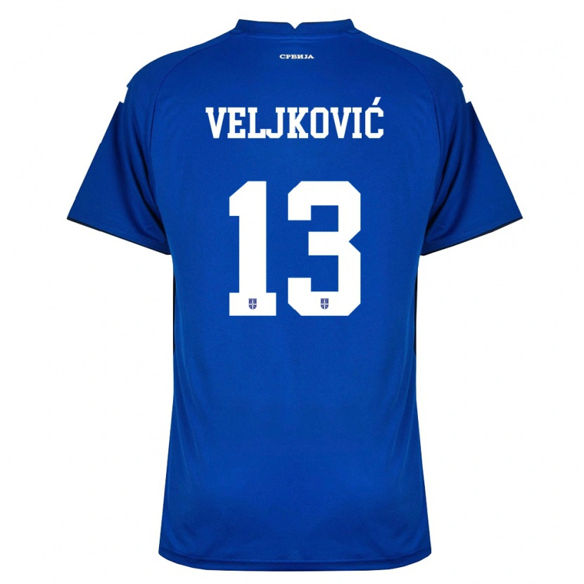 Danxen Dámské Srbsko Milos Veljkovic #13 Námořnická Červená Domů Hráčské Dresy 26-28 Dres