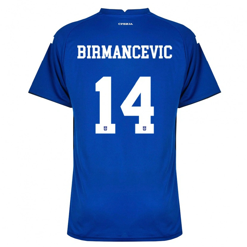 Danxen Dámské Srbsko Veljko Birmancevic #14 Námořnická Červená Domů Hráčské Dresy 26-28 Dres