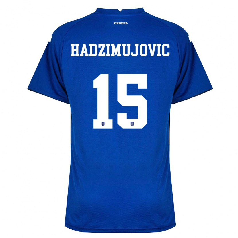 Danxen Dámské Srbsko Ahmed Hadzimujovic #15 Námořnická Červená Domů Hráčské Dresy 26-28 Dres