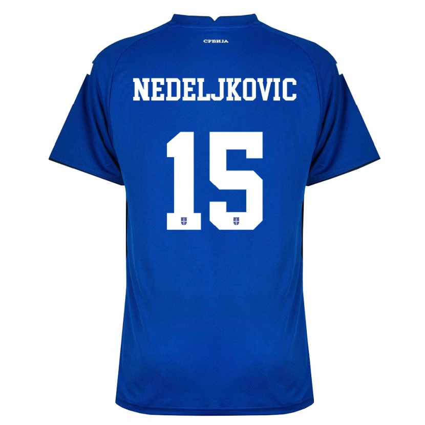 Danxen Dámské Srbsko Kosta Nedeljkovic #15 Námořnická Červená Domů Hráčské Dresy 26-28 Dres