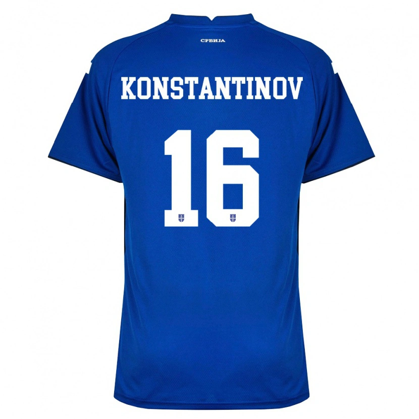 Danxen Dámské Srbsko Lazar Konstantinov #16 Námořnická Červená Domů Hráčské Dresy 26-28 Dres