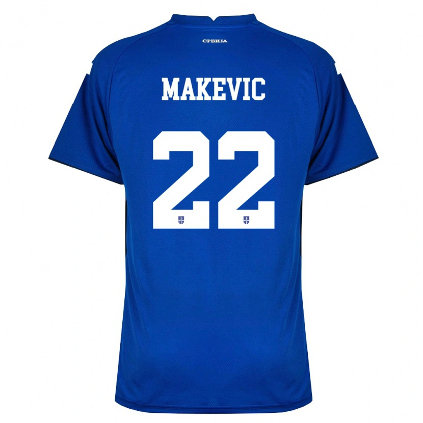 Danxen Dámské Srbsko Dusan Makevic #22 Námořnická Červená Domů Hráčské Dresy 26-28 Dres