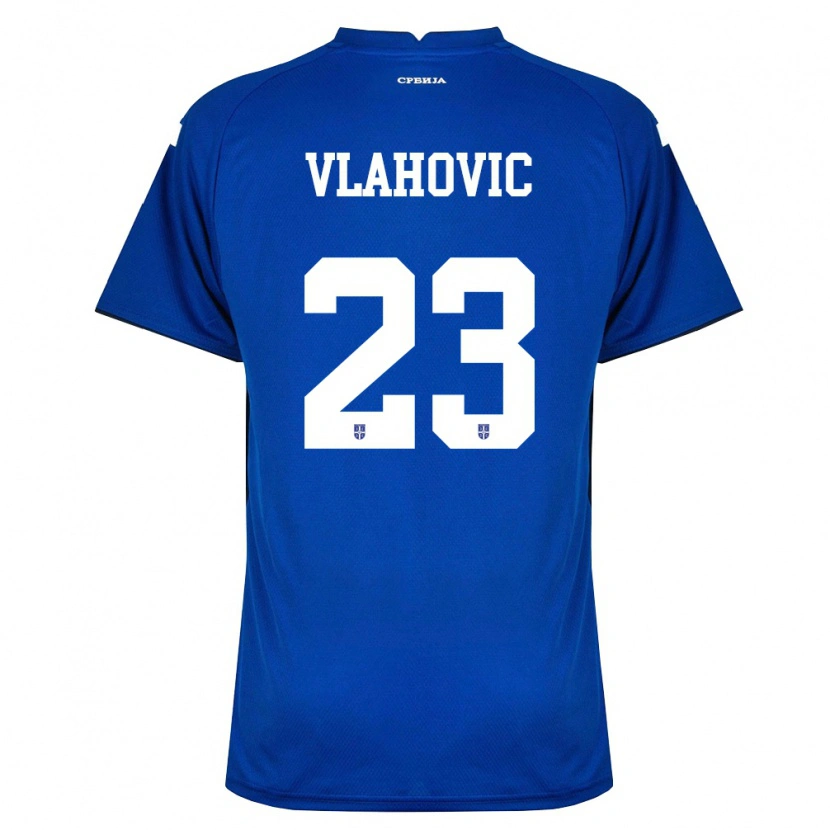 Danxen Dámské Srbsko Dušan Vlahović #23 Námořnická Červená Domů Hráčské Dresy 26-28 Dres