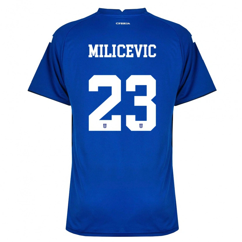 Danxen Dámské Srbsko Andrija Milicevic #23 Námořnická Červená Domů Hráčské Dresy 26-28 Dres