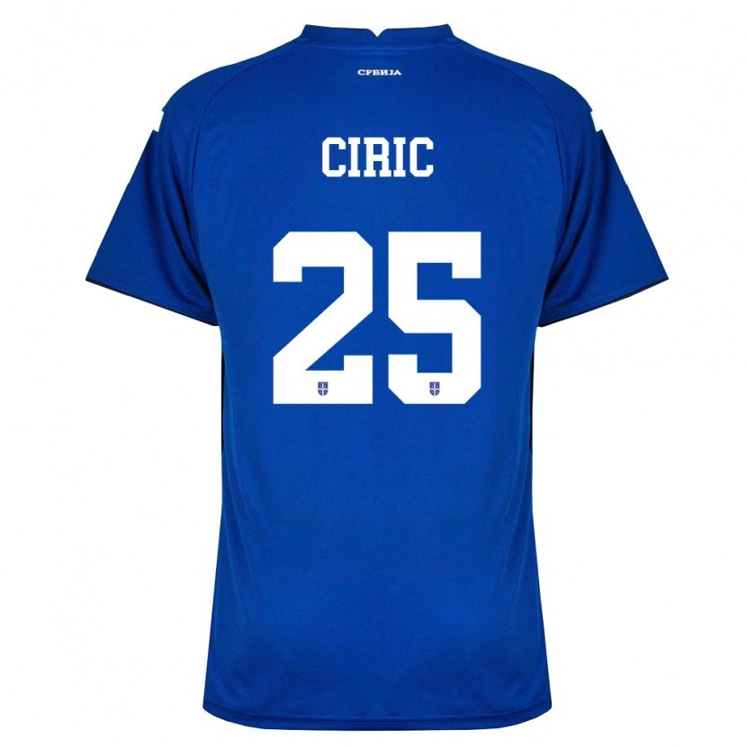 Danxen Dámské Srbsko Jovan Ciric #25 Námořnická Červená Domů Hráčské Dresy 26-28 Dres