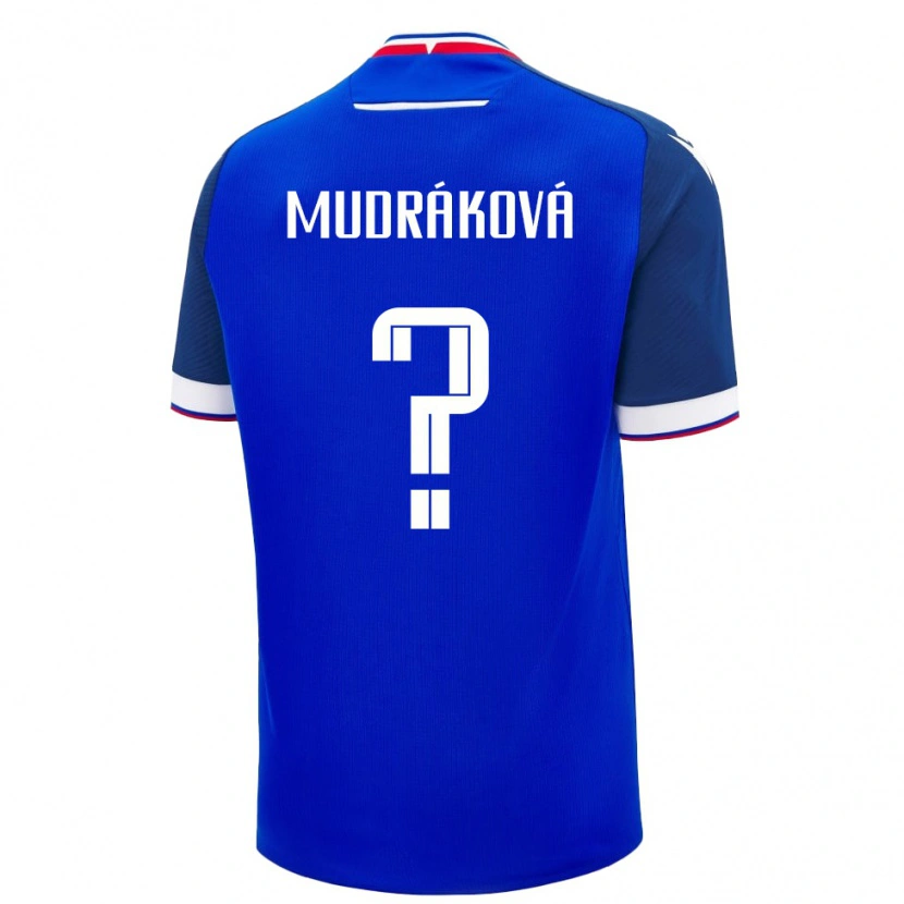 Danxen Dámské Slovensko Patrícia Mudráková #0 Modrá Bílá Domů Hráčské Dresy 26-28 Dres