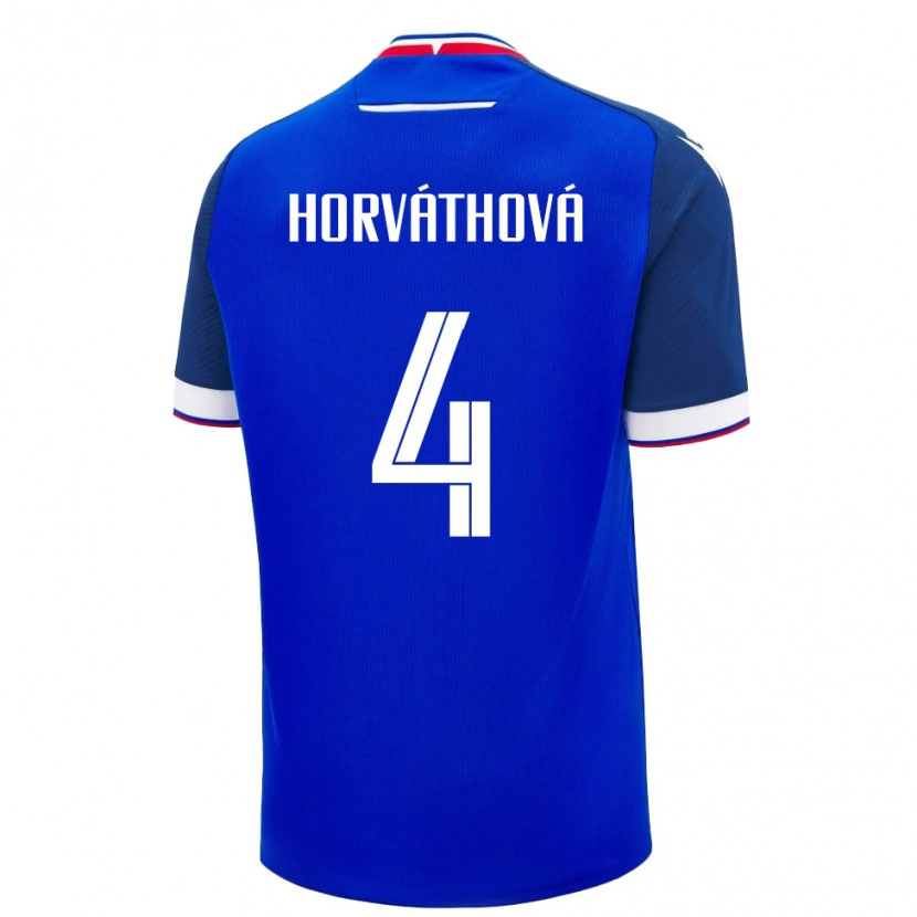Danxen Dámské Slovensko Andrea Horváthová #4 Modrá Bílá Domů Hráčské Dresy 26-28 Dres