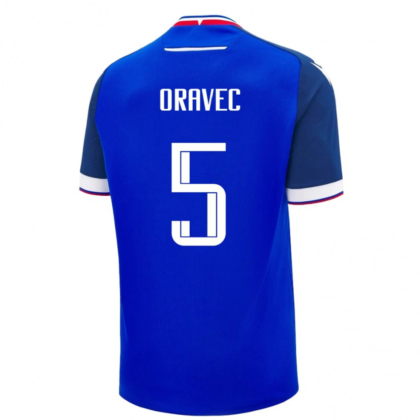 Danxen Dámské Slovensko Adam Oravec #5 Modrá Bílá Domů Hráčské Dresy 26-28 Dres