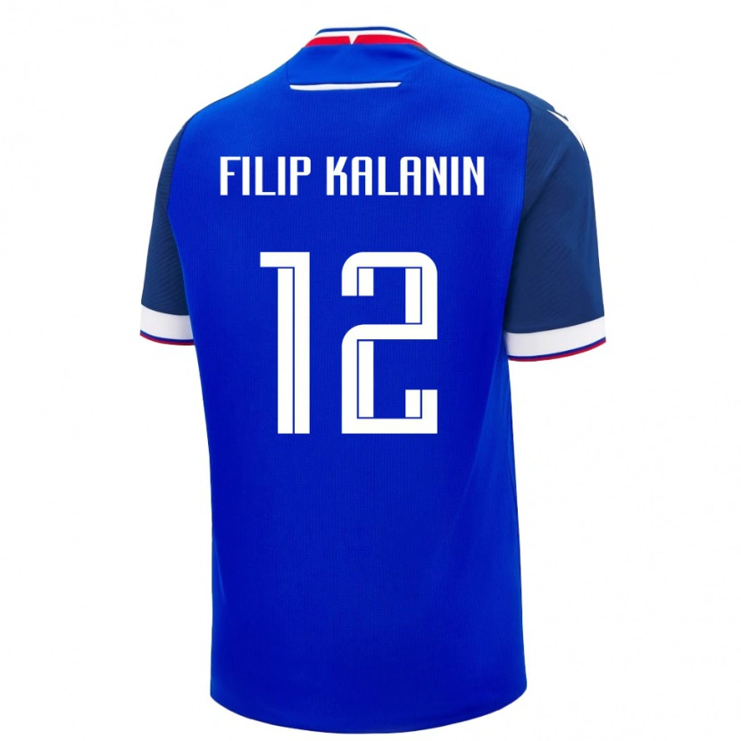 Danxen Dámské Slovensko Filip Kalanin #12 Modrá Bílá Domů Hráčské Dresy 26-28 Dres