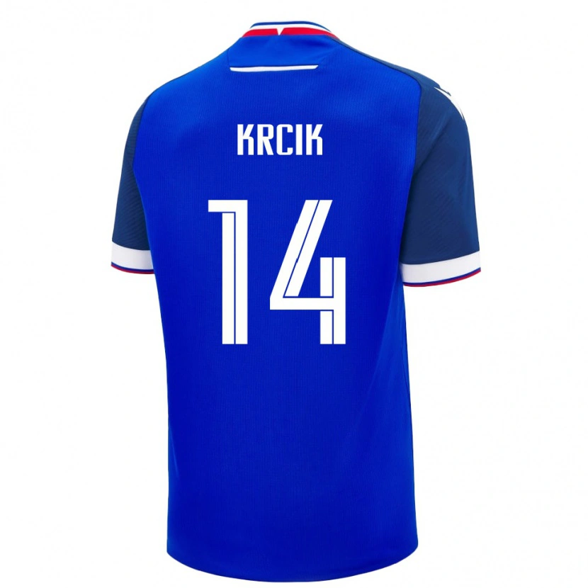 Danxen Dámské Slovensko David Krcik #14 Modrá Bílá Domů Hráčské Dresy 26-28 Dres