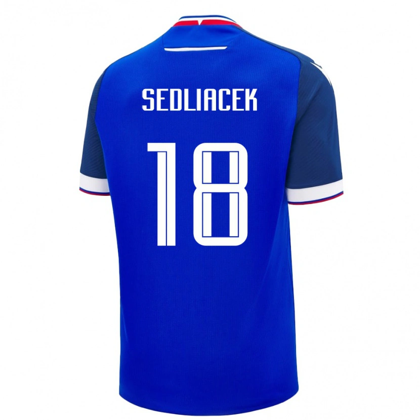 Danxen Dámské Slovensko Matej Sedliacek #18 Modrá Bílá Domů Hráčské Dresy 26-28 Dres