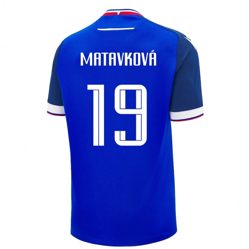 Danxen Dámské Slovensko Ľudmila Maťavková #19 Modrá Bílá Domů Hráčské Dresy 26-28 Dres