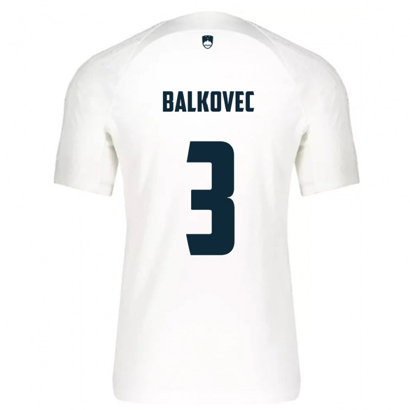 Danxen Dámské Slovinsko Jure Balkovec #3 Bílá Modrá Domů Hráčské Dresy 26-28 Dres