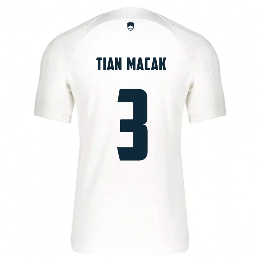 Danxen Dámské Slovinsko Tian Macak #3 Bílá Modrá Domů Hráčské Dresy 26-28 Dres