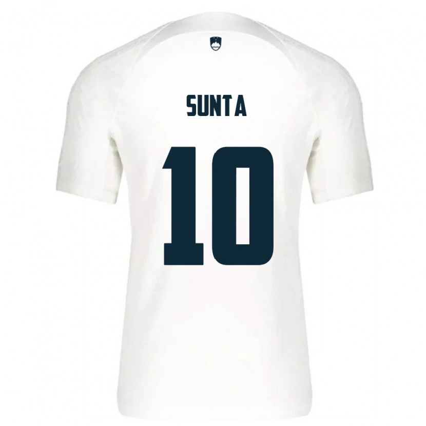 Danxen Dámské Slovinsko Sven Sunta #10 Bílá Modrá Domů Hráčské Dresy 26-28 Dres