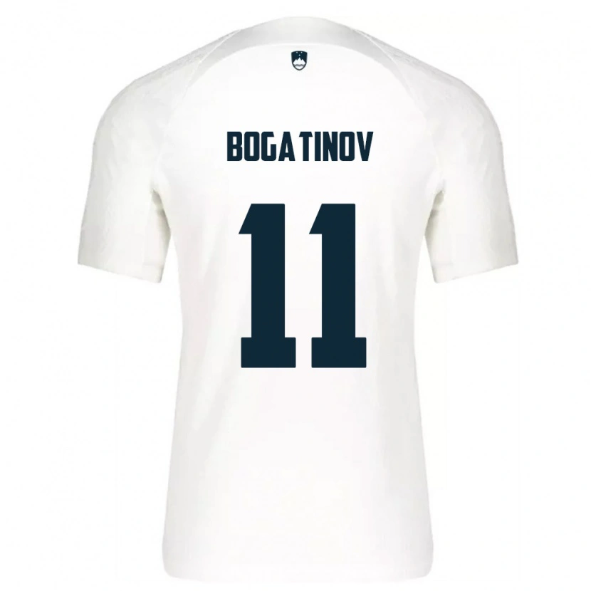 Danxen Dámské Slovinsko Gabriel Bogatinov #11 Bílá Modrá Domů Hráčské Dresy 26-28 Dres