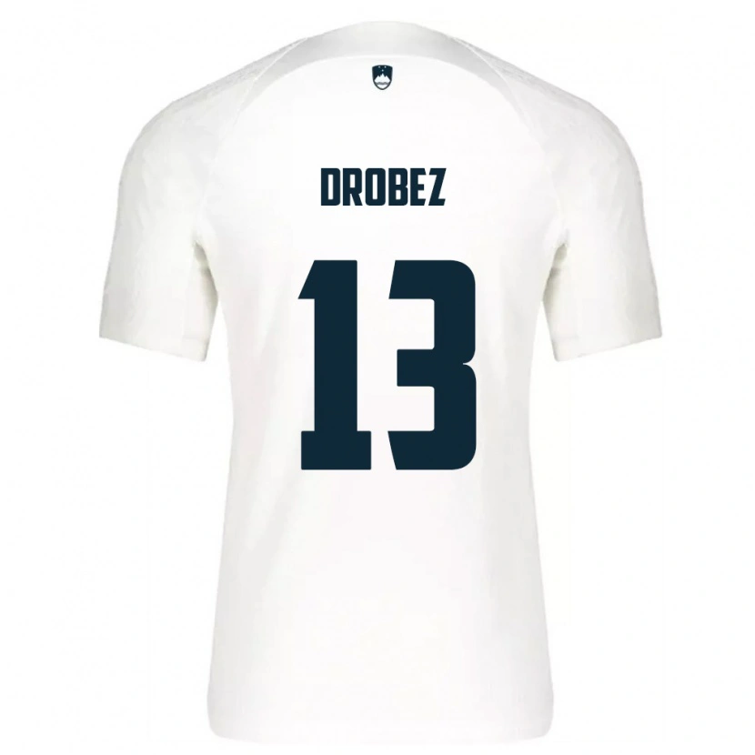 Danxen Dámské Slovinsko Timotej Drobez #13 Bílá Modrá Domů Hráčské Dresy 26-28 Dres