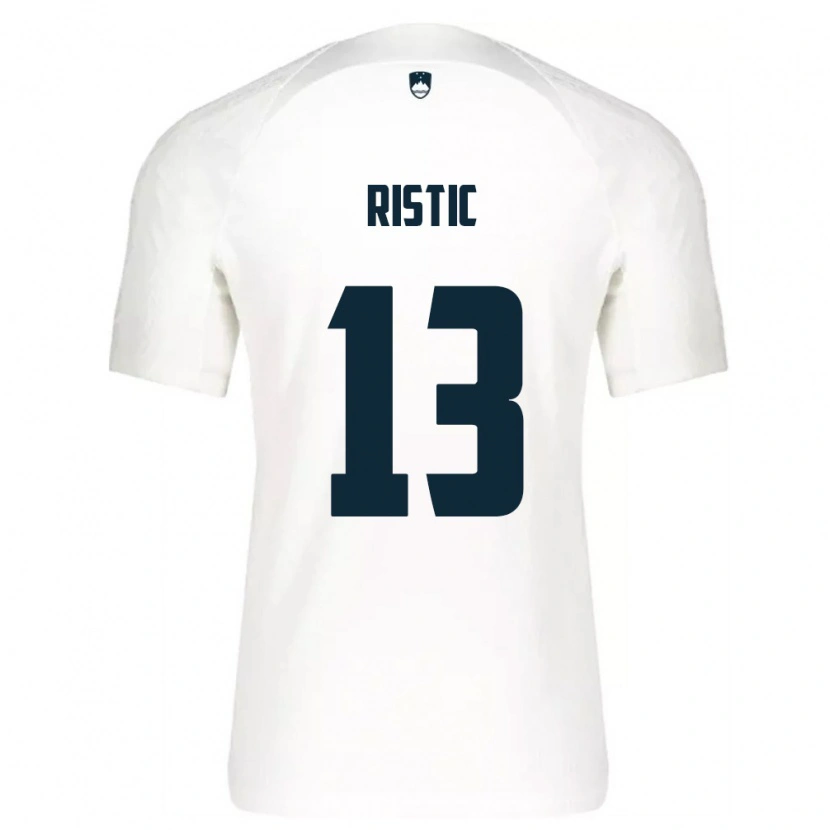 Danxen Dámské Slovinsko Aleks Ristic #13 Bílá Modrá Domů Hráčské Dresy 26-28 Dres
