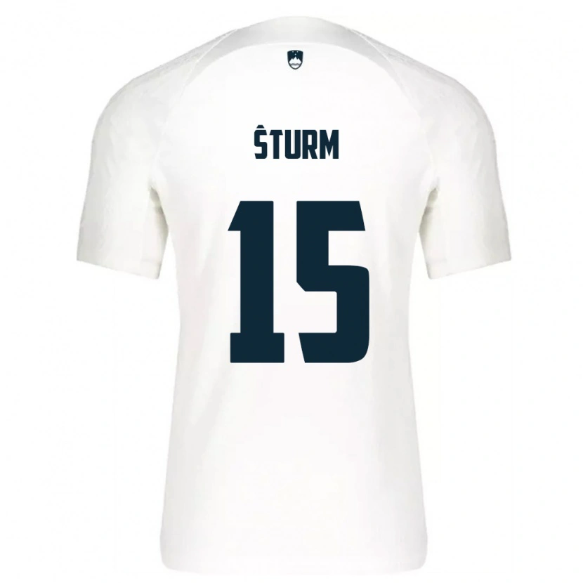 Danxen Dámské Slovinsko Danijel Sturm #15 Bílá Modrá Domů Hráčské Dresy 26-28 Dres