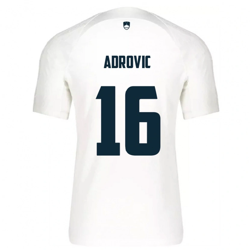 Danxen Dámské Slovinsko Benjamin Adrovic #16 Bílá Modrá Domů Hráčské Dresy 26-28 Dres