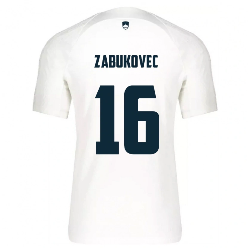 Danxen Dámské Slovinsko Anze Zabukovec #16 Bílá Modrá Domů Hráčské Dresy 26-28 Dres