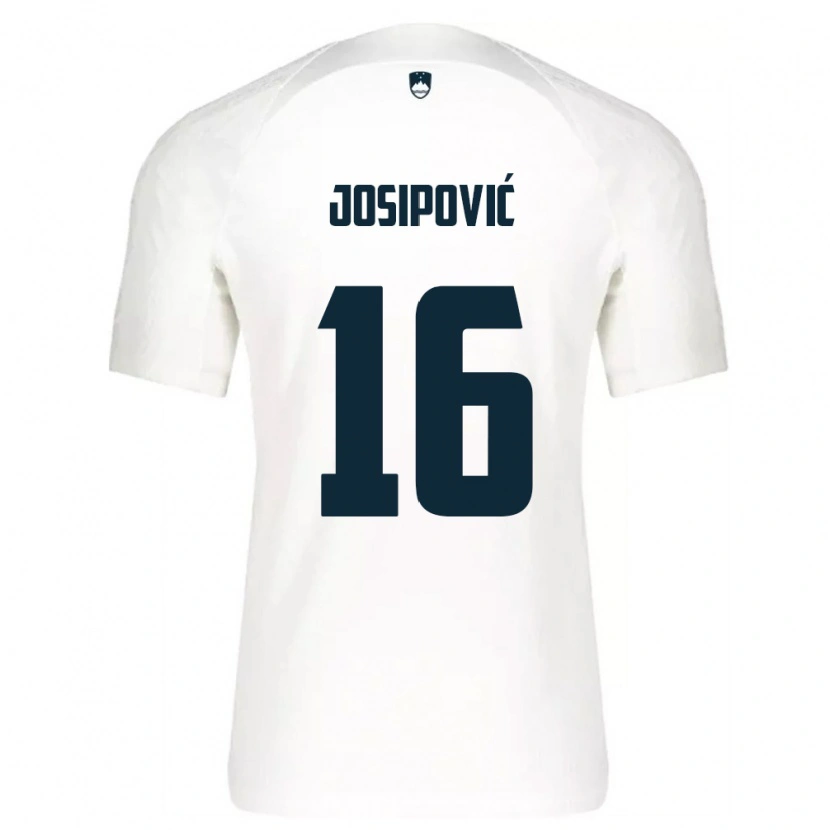 Danxen Dámské Slovinsko Aleksej Josipović #16 Bílá Modrá Domů Hráčské Dresy 26-28 Dres