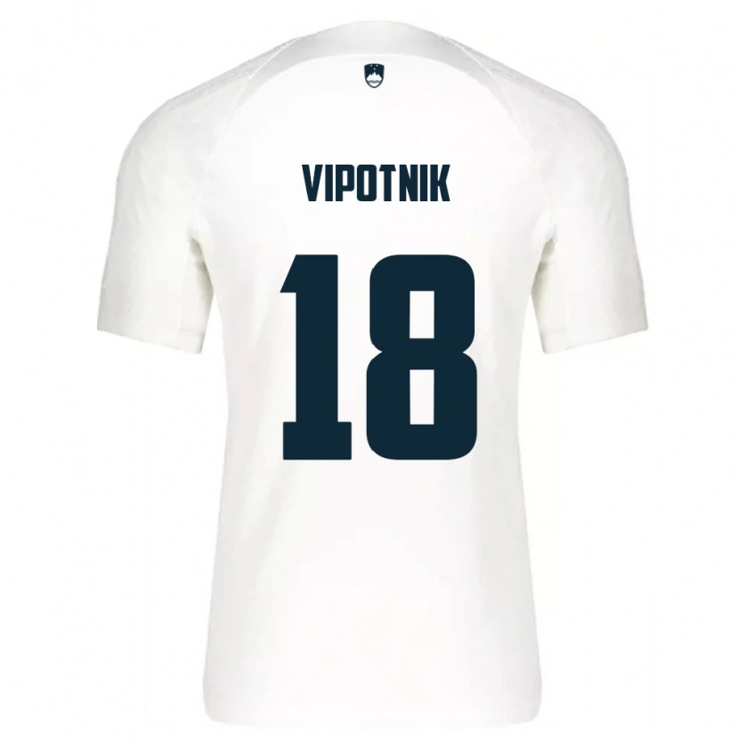 Danxen Dámské Slovinsko Žan Vipotnik #18 Bílá Modrá Domů Hráčské Dresy 26-28 Dres