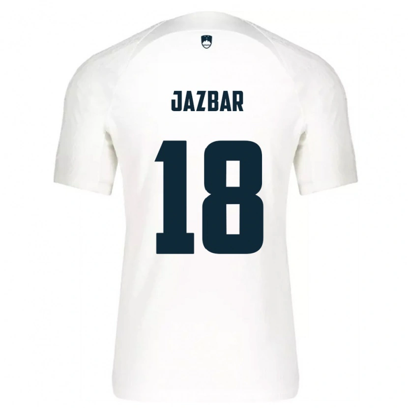 Danxen Dámské Slovinsko Chris Jazbar #18 Bílá Modrá Domů Hráčské Dresy 26-28 Dres