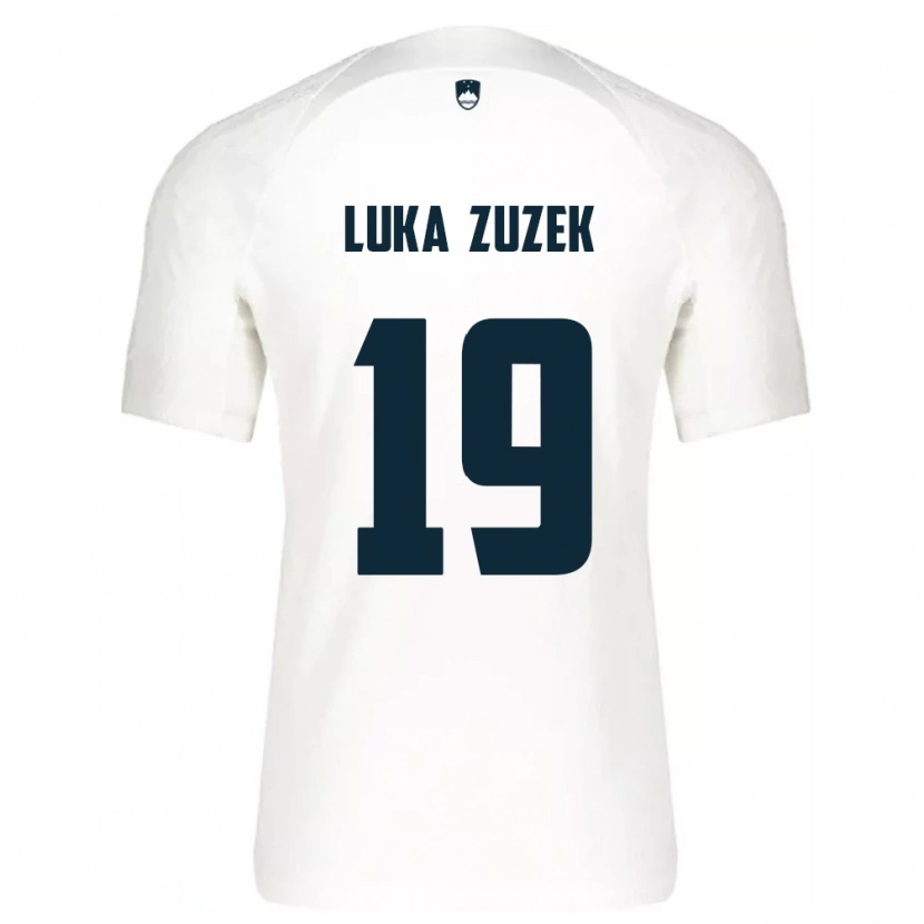 Danxen Dámské Slovinsko Zan Luka Zuzek #19 Bílá Modrá Domů Hráčské Dresy 26-28 Dres