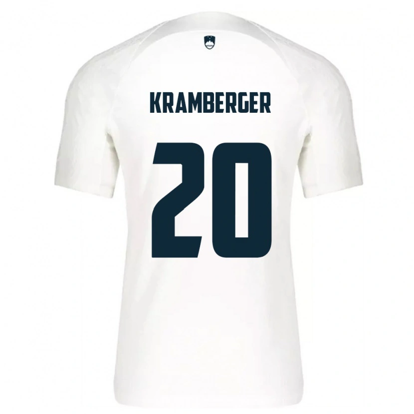 Danxen Dámské Slovinsko Enej Kramberger #20 Bílá Modrá Domů Hráčské Dresy 26-28 Dres