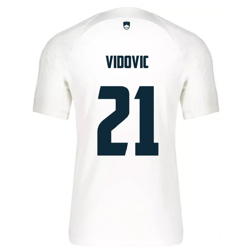 Danxen Dámské Slovinsko Patrik Vidovic #21 Bílá Modrá Domů Hráčské Dresy 26-28 Dres