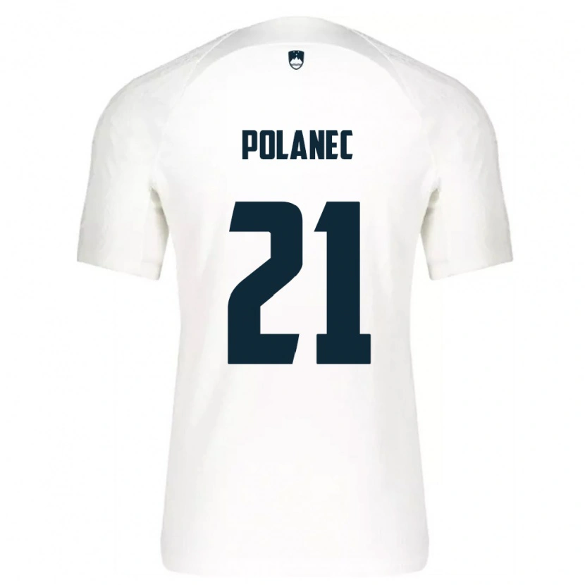 Danxen Dámské Slovinsko Gaj Polanec #21 Bílá Modrá Domů Hráčské Dresy 26-28 Dres