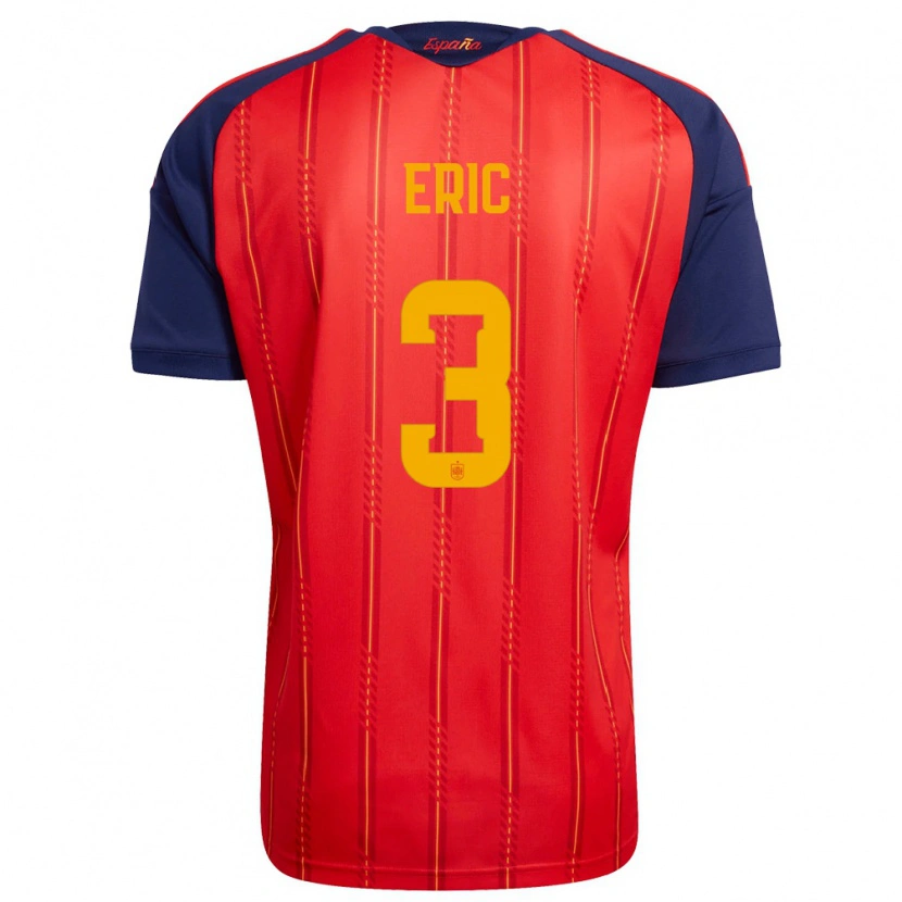 Danxen Dámské Španělsko Eric Garcia #3 Červená Námořnická Žlutá Domů Hráčské Dresy 26-28 Dres