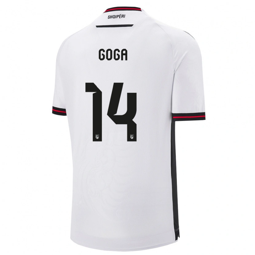 Danxen Dámské Albánie Ergi Goga #14 Bílá Černá Daleko Hráčské Dresy 26-28 Dres