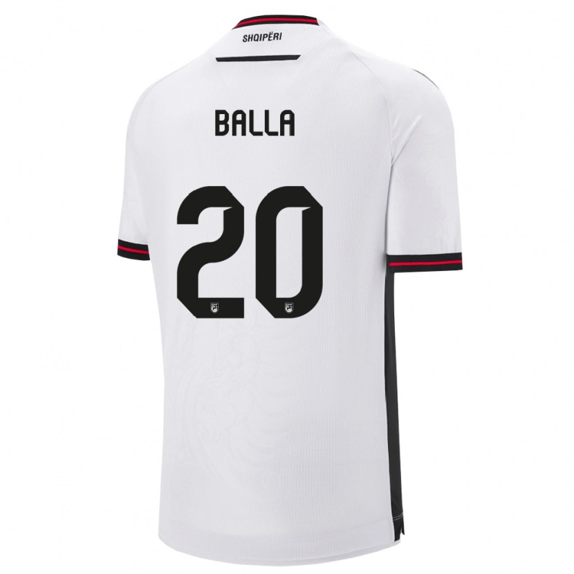 Danxen Dámské Albánie Robin Balla #20 Bílá Černá Daleko Hráčské Dresy 26-28 Dres