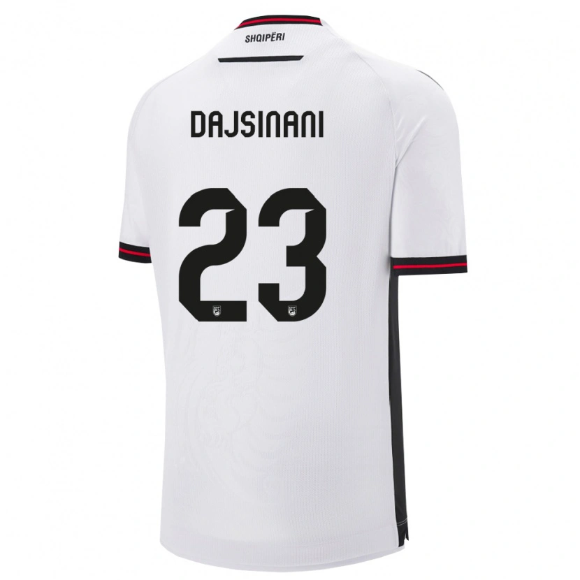 Danxen Dámské Albánie Mario Dajsinani #23 Bílá Černá Daleko Hráčské Dresy 26-28 Dres