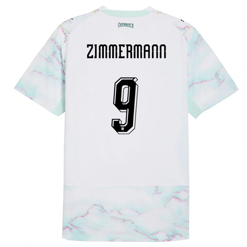 Danxen Dámské Rakousko Bernhard Zimmermann #9 Bílá Zelená Zlatá Daleko Hráčské Dresy 26-28 Dres