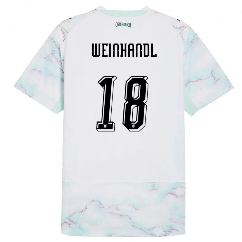 Danxen Dámské Rakousko Luca Weinhandl #18 Bílá Zelená Zlatá Daleko Hráčské Dresy 26-28 Dres