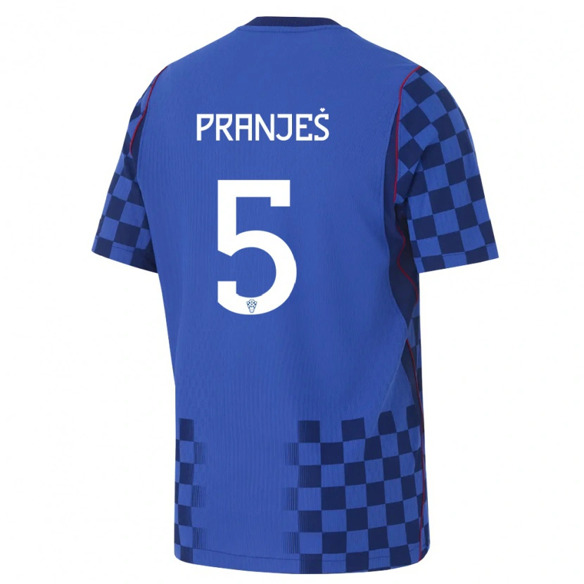 Danxen Dámské Chorvatsko Katarina Pranjes #5 Modrá Námořnická Červená Daleko Hráčské Dresy 26-28 Dres