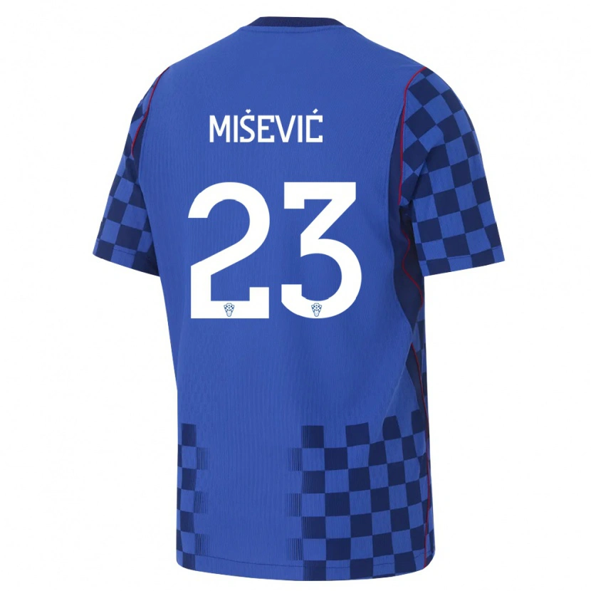 Danxen Dámské Chorvatsko Luigi Misevic #23 Modrá Námořnická Červená Daleko Hráčské Dresy 26-28 Dres