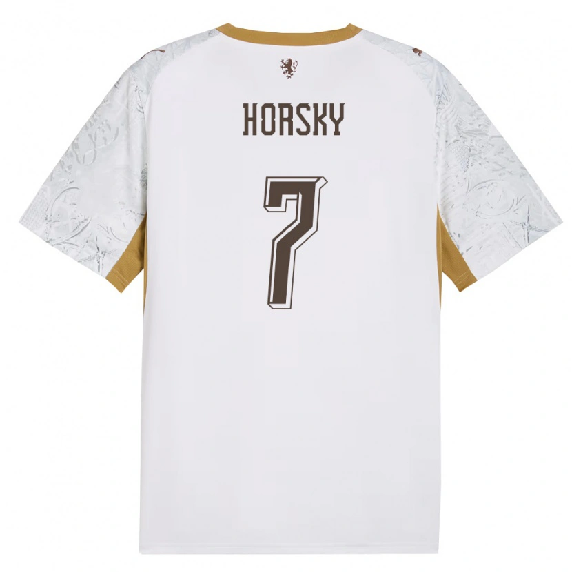 Danxen Dámské Česko Filip Horsky #7 Smetanová Zlatá Šedá Daleko Hráčské Dresy 26-28 Dres