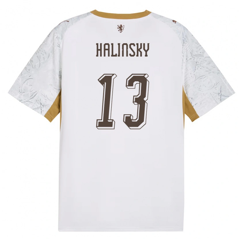 Danxen Dámské Česko Denis Halinsky #13 Smetanová Zlatá Šedá Daleko Hráčské Dresy 26-28 Dres