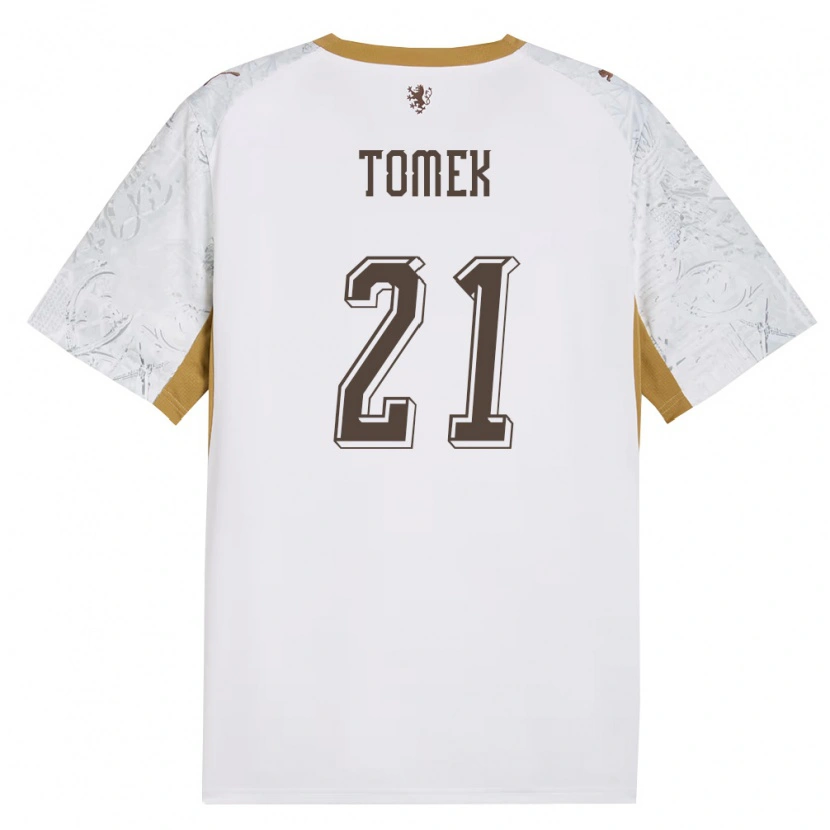 Danxen Dámské Česko Matyas Tomek #21 Smetanová Zlatá Šedá Daleko Hráčské Dresy 26-28 Dres