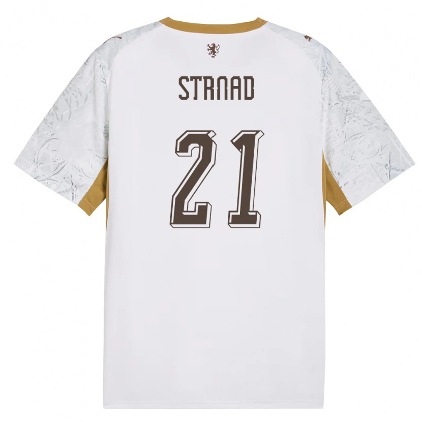 Danxen Dámské Česko Martin Strnad #21 Smetanová Zlatá Šedá Daleko Hráčské Dresy 26-28 Dres
