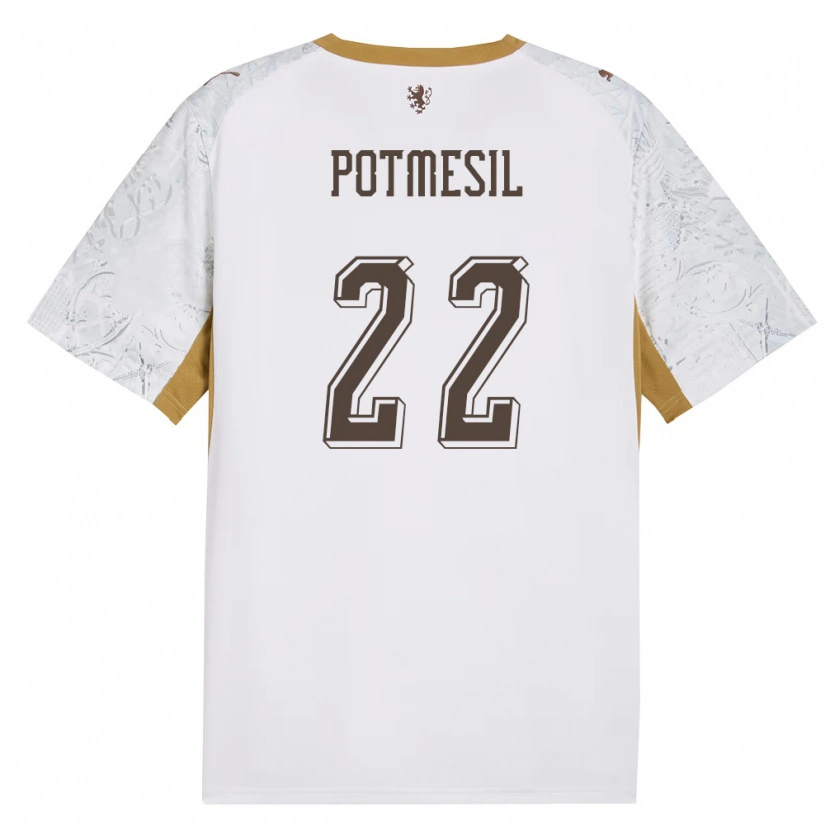 Danxen Dámské Česko Petr Potmesil #22 Smetanová Zlatá Šedá Daleko Hráčské Dresy 26-28 Dres