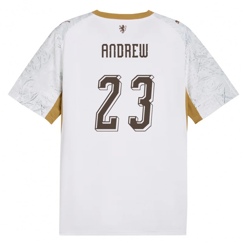 Danxen Dámské Česko Colin Andrew #23 Smetanová Zlatá Šedá Daleko Hráčské Dresy 26-28 Dres