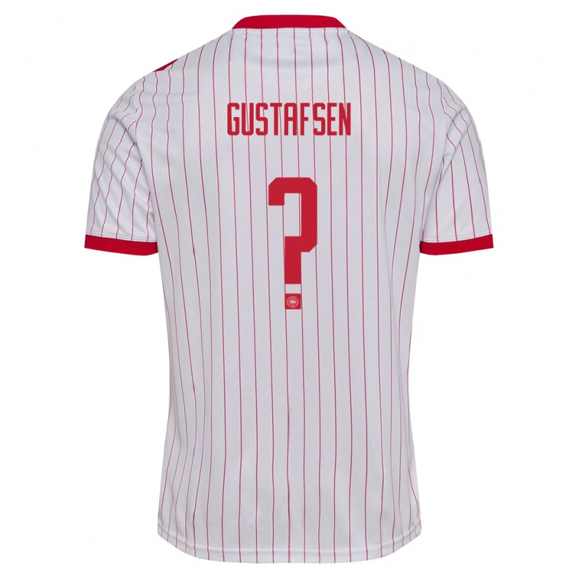 Danxen Dámské Dánsko Victor Gustafsen #0 Bílá Červená Daleko Hráčské Dresy 26-28 Dres