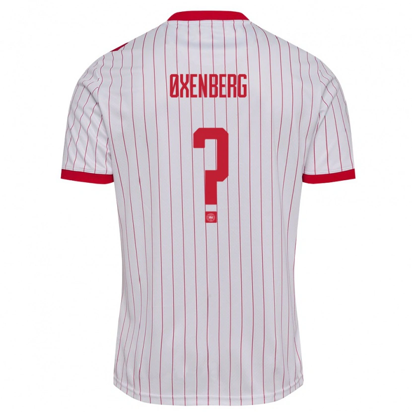 Danxen Dámské Dánsko Mikkel Øxenberg #0 Bílá Červená Daleko Hráčské Dresy 26-28 Dres